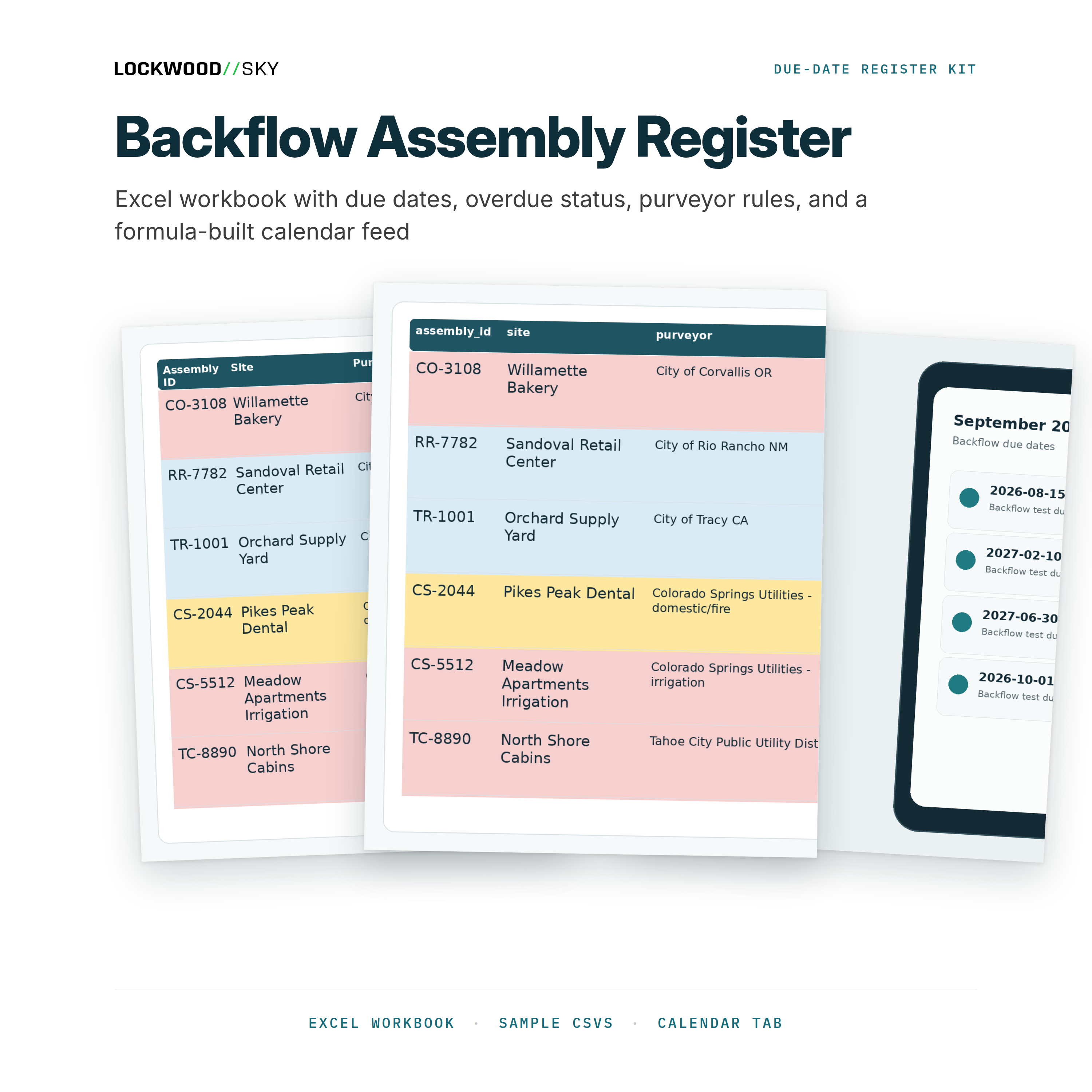 Backflow Assembly Register